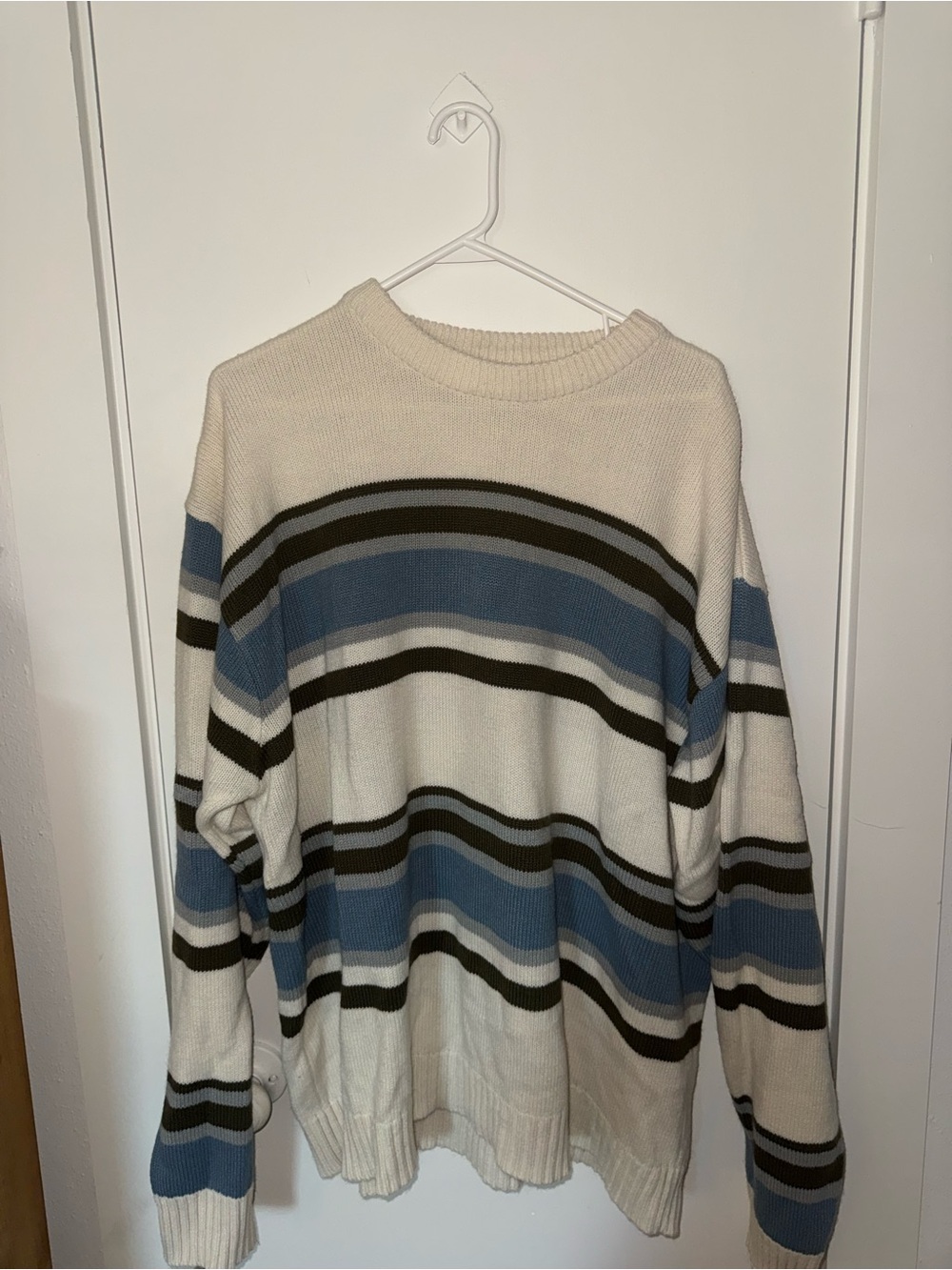 Old Skool vintage oversized Cream Men’s Sweater - 4XL